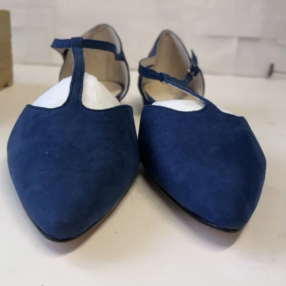 Chelsea Crew Garden Pointed Toe Flats Blue With Embroidery Women’s 40/US-9